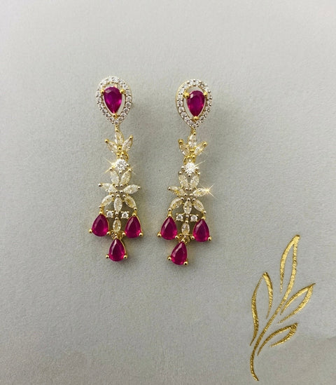 Elegant Ruby and Diamond Bridal Jewelry Set