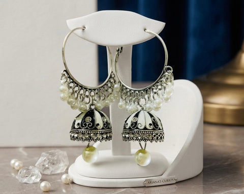 Elegant Pearl Drop Jhumkas