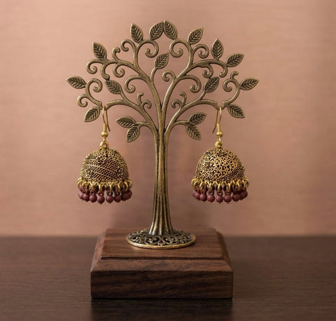 Antique Maroon Drop Earrings