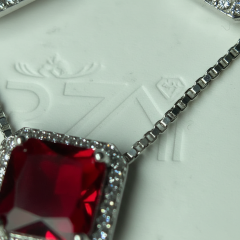 Ruby Red Triple Square