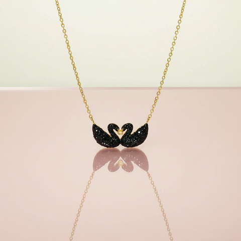 Black Swan Heart Necklace