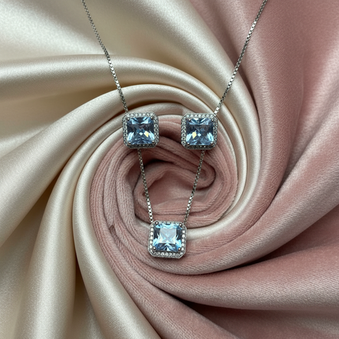 Azure Triple Square Necklace