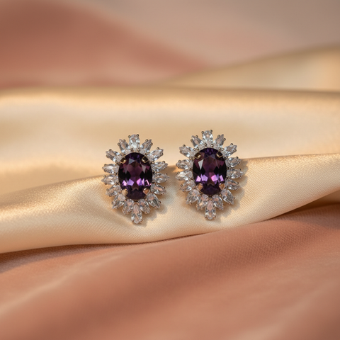 Royal Amethyst Studs