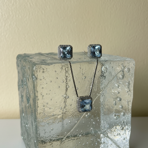 Azure Triple Square Necklace