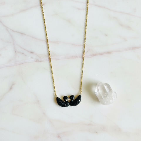 Black Swan Heart Necklace