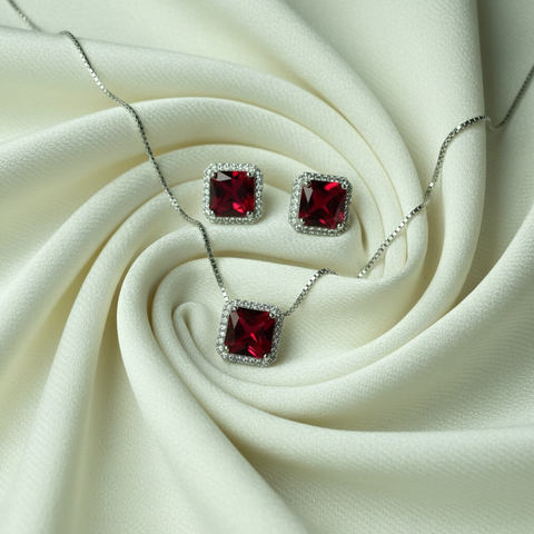 Ruby Red Triple Square